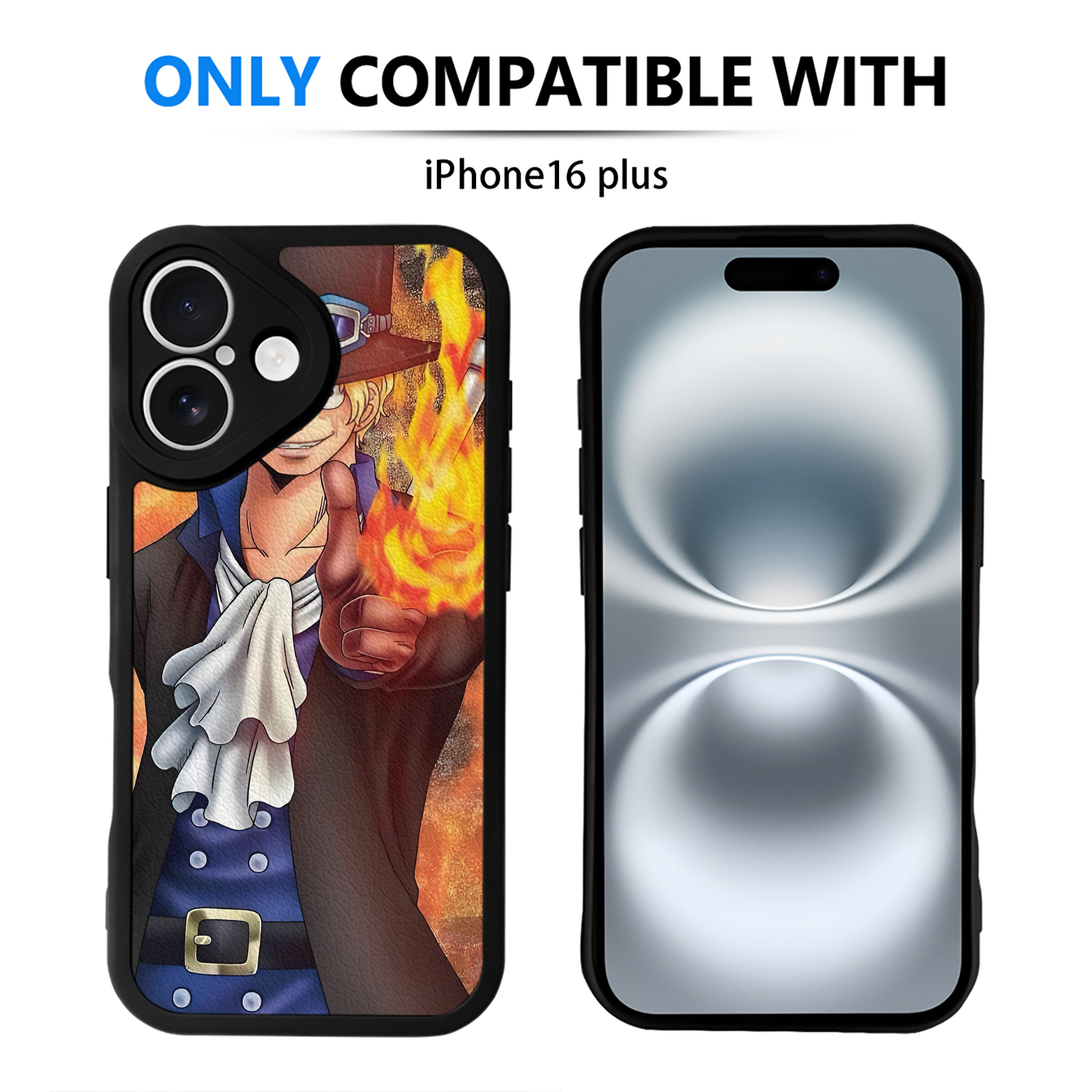 （画像用） ワンピース ONE PIECE 【iPhone 16シリーズ対応】シリコンスマホケース（レザー調） 材質：シリコン